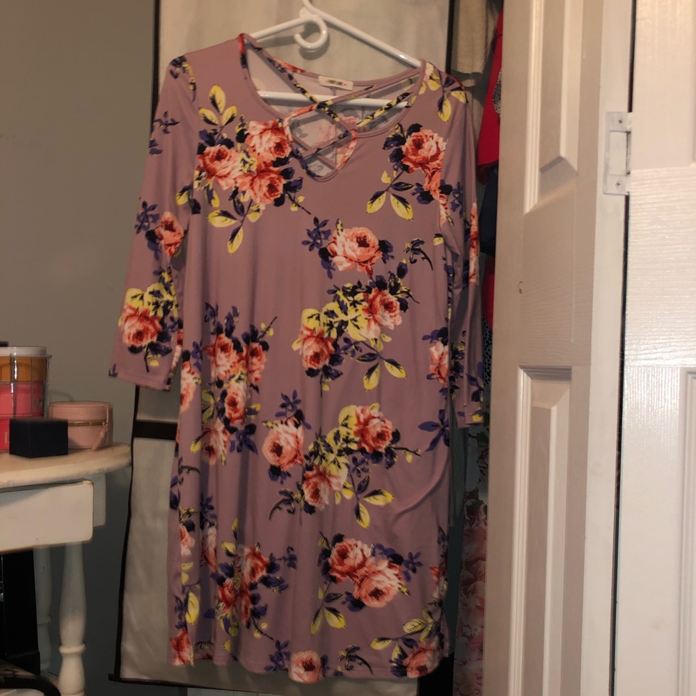 Purple floral dress